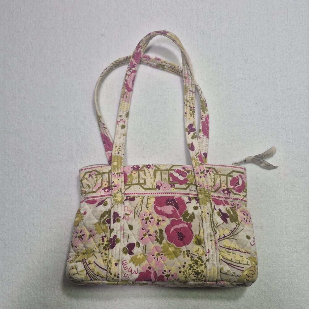 Vera Bradley Pink Green Floral Shoulder Bag Make Me Blush